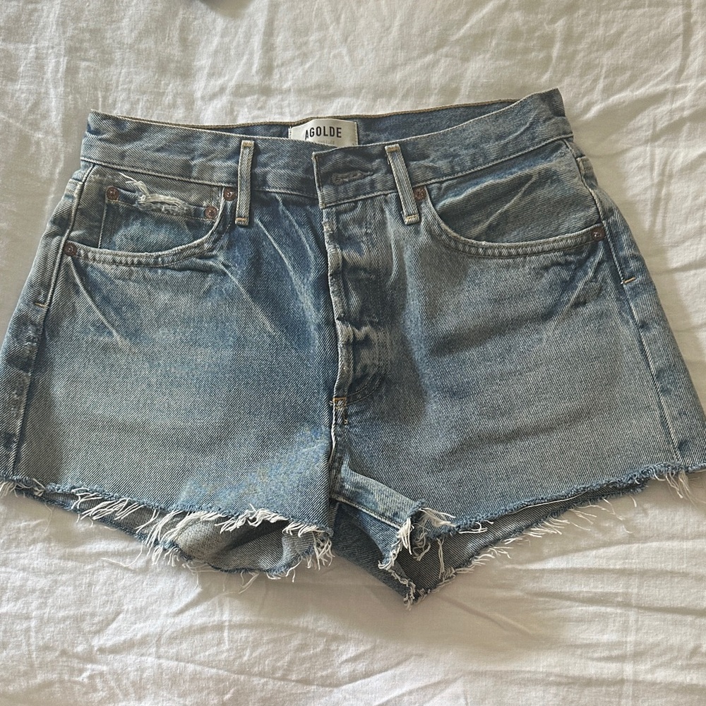 Agolde Parker Light Blue Jean Shorts